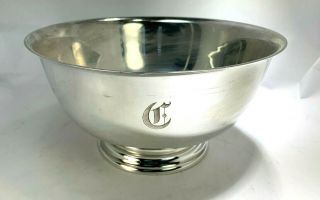 Vintage Paul Revere Gorham X - Large Heavy Sterling Silver Center Piece Bowl