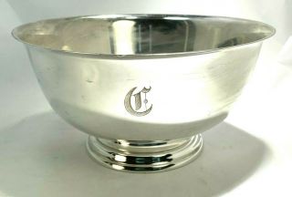 Vintage Paul Revere Gorham X - Large Heavy Sterling Silver Center Piece Bowl 2