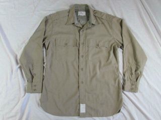 Vtg 50s Elbeco Rayon / Poly Military Regulation 2x2 Tropical Shirt Us Army Rare
