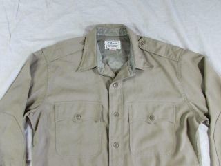 Vtg 50s Elbeco Rayon / Poly Military Regulation 2x2 Tropical Shirt US Army Rare 2