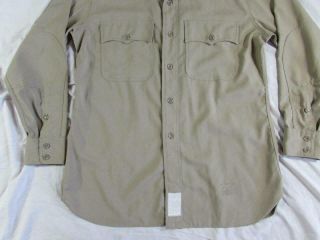 Vtg 50s Elbeco Rayon / Poly Military Regulation 2x2 Tropical Shirt US Army Rare 3