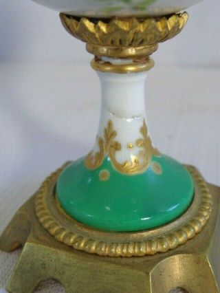 Antique Sevres French Porcelain Artist Signed Portrait Miniature Bolted Urn 8