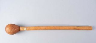 Old African Namibian Short Club Or Knobkerrie.  20 Inch Carved Wood.