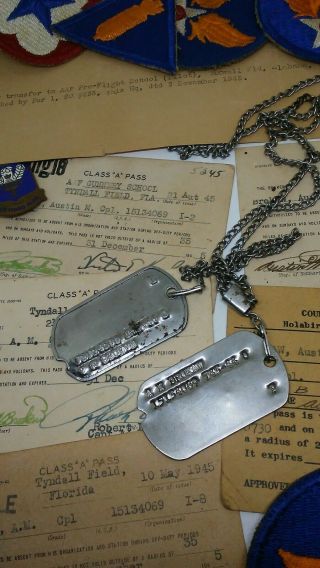 Vintage WW2 Air Corps ID Cards Dog Tag Grouping 3