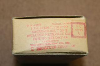 Scarce Ww2 U.  S.  Army Aaf Neck Microphone T - 30 - Q In Issue Box,  Complete