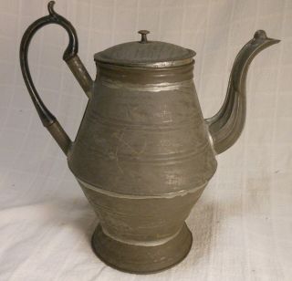 Early 19th C.  Antique Pennsylvania Tin Smith Coffee Pot,  10 1/2 "