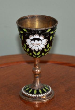 ANTIQUE RUSSIAN SILVER GILT AND ENAMEL GOBLET BY ADAM YUDEN 1845 - 78 2