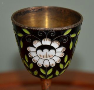 ANTIQUE RUSSIAN SILVER GILT AND ENAMEL GOBLET BY ADAM YUDEN 1845 - 78 5