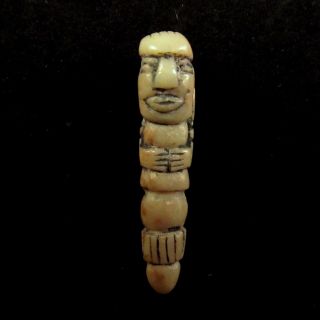 Ancient Pre - Columbian Aztec Carved Stone Pendant Stunning Detail
