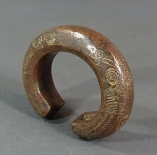 19c.  Tribal African Mauritania Bronze Cuff Bangle Ankle Bracelet Currency 513Gram 2