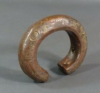 19c.  Tribal African Mauritania Bronze Cuff Bangle Ankle Bracelet Currency 513Gram 4