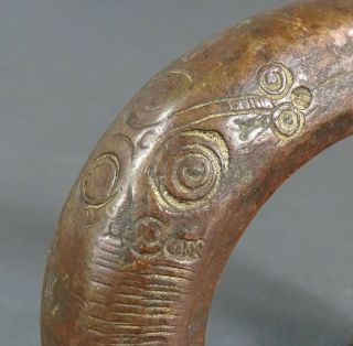 19c.  Tribal African Mauritania Bronze Cuff Bangle Ankle Bracelet Currency 513Gram 5