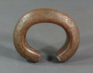 19c.  Tribal African Mauritania Bronze Cuff Bangle Ankle Bracelet Currency 513Gram 6