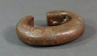 19c.  Tribal African Mauritania Bronze Cuff Bangle Ankle Bracelet Currency 513Gram 8