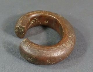 19c.  Tribal African Mauritania Bronze Cuff Bangle Ankle Bracelet Currency 513Gram 9