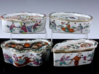 19thc Chinese Famille Rose Enamel Pierced Lidded Potpourri Insence Jars Boxes