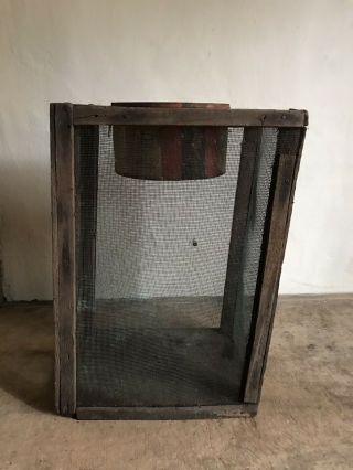 Best Big Old Antique Handmade Wooden Cricket Cage Aafa Primitive Grungy
