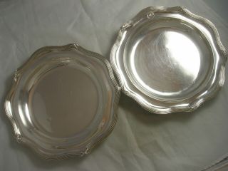 1855 Victorian Pair Silver Soup Plates John Samuel Hunt 1285 Grams Storr