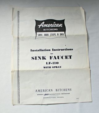 Vintage 1940 ' s/1950 ' s American Kitchen Faucet Face Plate Handle Parts 2