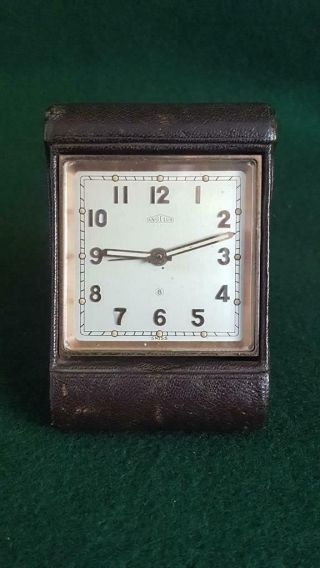 Art Deco 1930s Vintage Swiss Angelus 15 Jewel 8 Day Folding Travel Alarm Clock