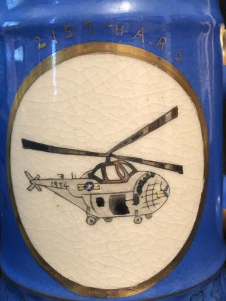 Vtg 2157 Air Rescue Squadron US Army Helicopter Ceramic Mug Korean War 1953 2