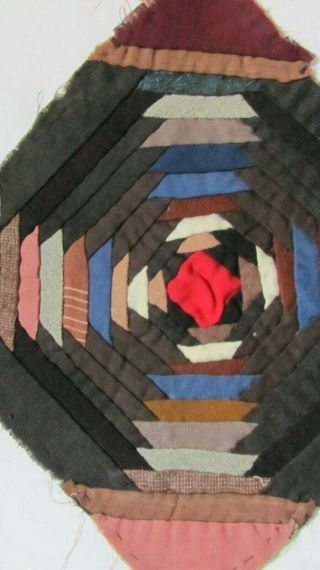 SPECIAL for JULIE PINEAPPLE LOG CABIN PRIMITIVE QUILT BLOCK 8 