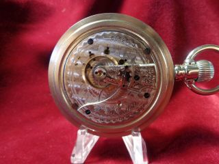 125 - yr.  old Waltham Bartlett,  18s,  fancy dial,  17J,  dial,  timed,  runs 9