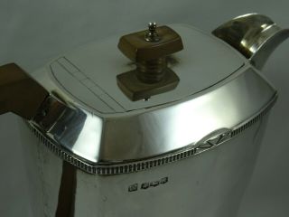 , ART DECO solid silver COFFEE POT,  1937,  693gm 4