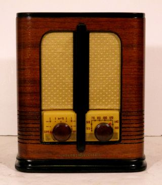 Old Antique Wood Ge Vintage Tube Radio - Restored & Mini Tombstone