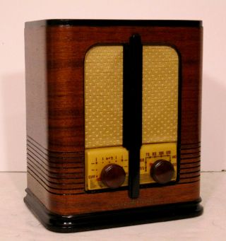Old Antique Wood GE Vintage Tube Radio - Restored & Mini Tombstone 6
