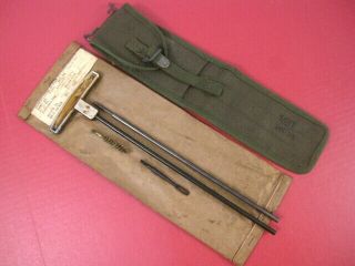Wwii Us Army/usmc M1 Carbine Cleaning Kit Complete W/canvas Case Dated 1945 Xlnt