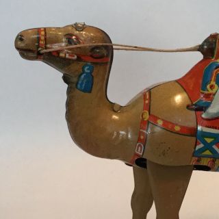 Vintage Tin Litho Windup Wiseman on a Camel Made in Germany U.  S.  Zone RARE 6