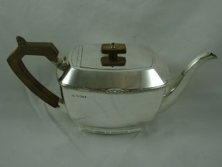 , Art Deco Solid Silver Tea Pot,  1937,  704gm