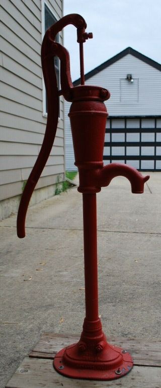 Vintage Old Peters Pump Kewanee IL Cast Iron Antique Hand Water Well Pump Tall 3