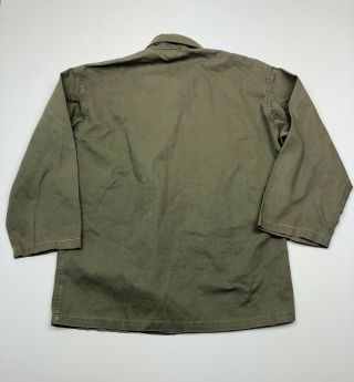 Vintage 1940s WWII 13 Star Button HBT Shirt Jacket Size S/M Herringbone 11