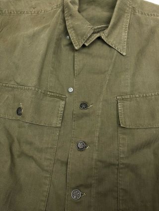 Vintage 1940s WWII 13 Star Button HBT Shirt Jacket Size S/M Herringbone 2