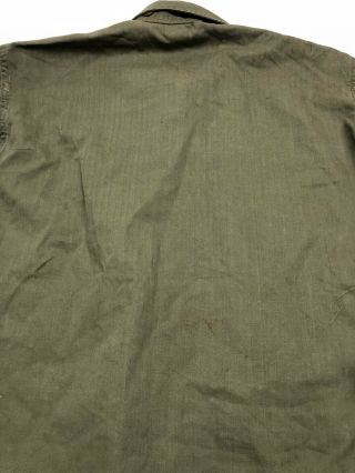 Vintage 1940s WWII 13 Star Button HBT Shirt Jacket Size S/M Herringbone 8
