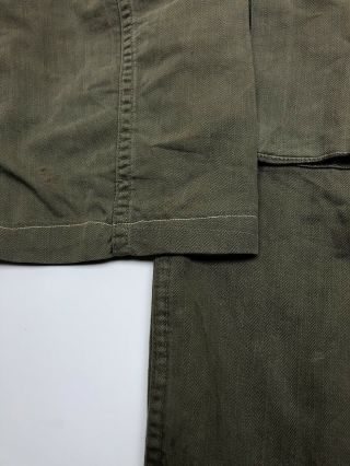 Vintage 1940s WWII 13 Star Button HBT Shirt Jacket Size S/M Herringbone 9