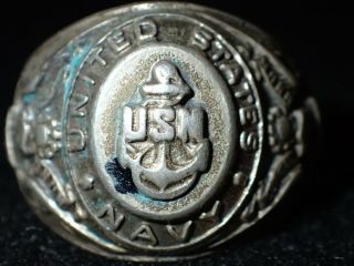 Ww2 United States Navy Usn Mens Ring 
