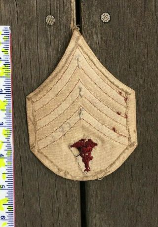 WWI Hospital Corp Medical Rank Chevron Sergeant patch Maroon chevron single 2