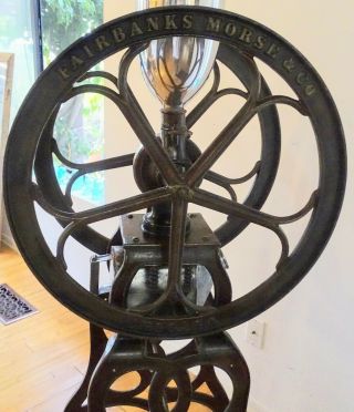 Antique Fairbanks Morse & Co Floor Double Wheel Coffee Mill Gen.  Store Grinder 5