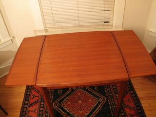 VTG MID CENTURY DANISH MODERN TEAK DINING TABLE EXPANDS NYC LOFT BRDR.  FURBO 3