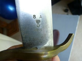 WW 1 US Model 1909 Bolo Knife From Springfield Armory - Flaming Bomb Scabbard 6
