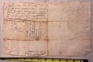 Signed document Pre - Revolutionary War 1753 Oliver Spaulding Westford MA Wm Read 4