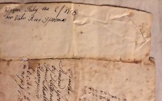 Signed document Pre - Revolutionary War 1753 Oliver Spaulding Westford MA Wm Read 5