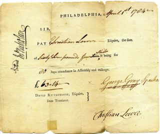 Revolutionary War Pennsylvania Comptroller John Nicholson Signed Document 1784