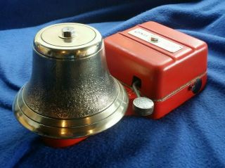 Vintage Old Industrial Gent Electric Fire Door Bell Garage Brass Dome Low Volts