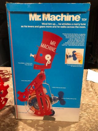 Vintage Rare 1987 Ideal Mr Machine Windup Walking Toy Robot W/Original Box 11