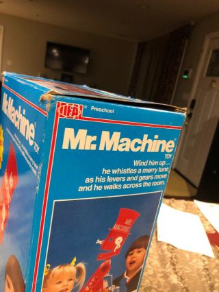 Vintage Rare 1987 Ideal Mr Machine Windup Walking Toy Robot W/Original Box 9