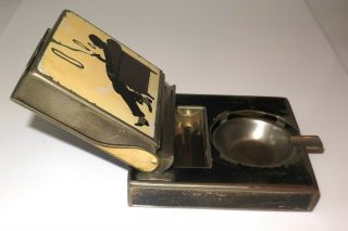 Vintage RARE Unusual Art Deco Enamel Cigarette Dispenser Ashtray Smoker ' s Set 8
